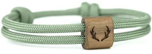 KOMIMAR Holz Surfer Armband Geweih in vielen Farben - Glücksbringer - Geschenkidee - Treibholz Gravurarmband - Wichtelgeschenke
