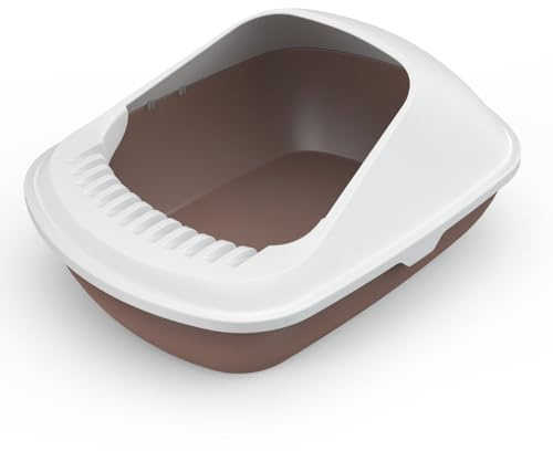 AllPetSolutions Lettiera in plastica per gatti, con paletta, facile da pulire, 50,5 x 38 x 23 cm