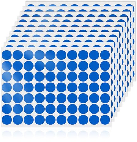 YIKIADA 700 Stück Blau Klebepunkte Aufkleber 25 mm Vinyl Selbstklebende Abnehmbar Runde Etiketten Wasserdicht Punktaufkleber für Büro