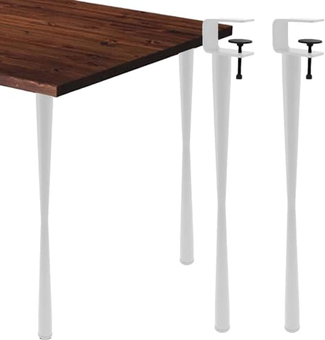 SENZZ Jambes de pince de table, Conception sans perçage pour protéger le bureau, Pince sur les pieds de table faciles à monter sans perçage Pinces de table amovibles Pieds à épingle à cheveux pour