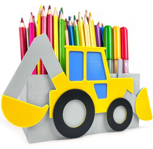 KAJAWIS Schreibtisch Organizer Bagger 3D Stiftehalter Auto Federmappe Stiftehalter EKO