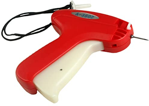 PLAFOPE Etikettierpistole Kunststoff Rot Mit Haken Zum Aufhängen Schnelles Befestigen Von Kleidungsetiketten Für Textilien Und Accessoires Etikettenapplikator Für Shop Und Haushalt