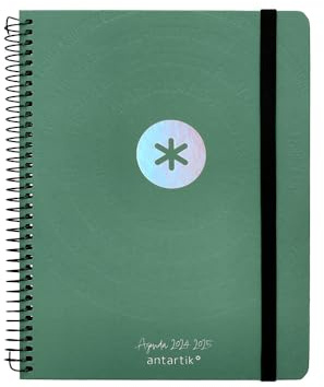 Anthartik skolkalender år 24–25 kurs samling minimal grön veckovy Din A5
