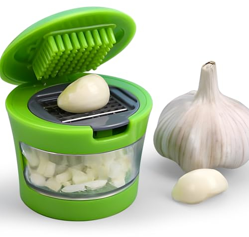 Rebanadora de ajo manual, Rallador portátil de acero inoxidable ABS, prensaajo, picadora de mano, trituradora, utensilios de cocina