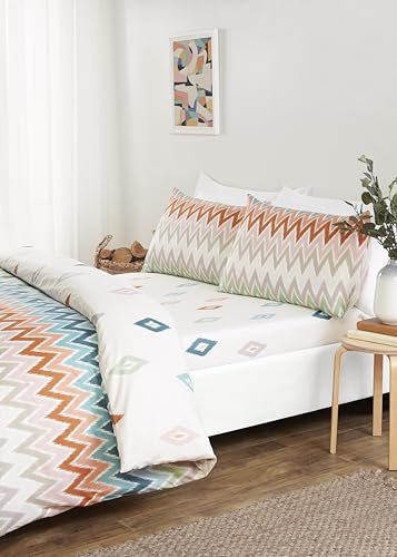 Rapport Home Bali - Juego de Ropa de Cama matrimonial de Microfibra, Funda nórdica Reversible con sábana Bajera y Fundas de Almohada a Juego