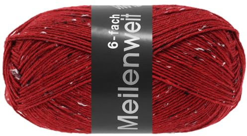 MEILENWEIT 6-fach 150g Tweed 9676 - Kirschrot