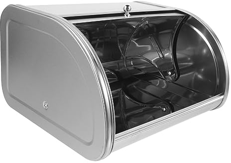 Amosfun Metal Bread Box for Kitchen Countertop with Large Capacity Stainless Steel Bread Holder at Home or Cake Shop