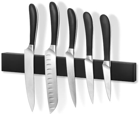 TNOMSNO 40cm Magnetleiste Messer, Edelstahl Messerhalter Magnetisch mit Extra Starkem Magnet, Kann Ohne Bohren Installiert Werden für Messer &Utensilien