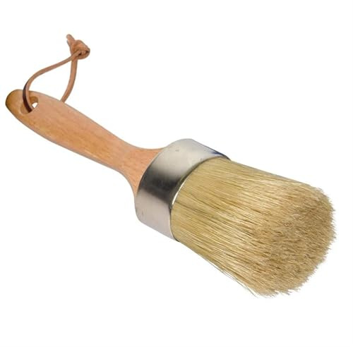 UALXPAO Paint Brush Chalk And Wax Paint Brush Large 2-In-1 Round Bristles Painting Tool For DIY Furniture Stencils Home