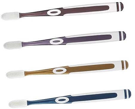 IWOWHERO Cepillos de Dientes de Silicona para Adultos, Repuesto de Cabezal Cerdas Flexibles, Limpieza Dental Eficaz, 4 Piezas Hogar Color Aleatorio