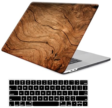 AUSMIX Compatible avec MacBook Air 13,6 pouces 2025 2024 2023 2022 Release M4 M3 M2 A3240 A3113 A2681, Housse MacBook Air 2022 en plastique coque rigide & protection clavier, veinure bois