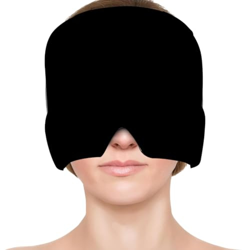KARELLS Migräne Maske,Migräne Kühlmaske,Kühlmaske Migräne,Schlafmaske kühlend,Migräne Mütze,Kopfschmerzen Mask,Migraine Relief Cap,für Linderung von Kopfschmerzen,Geschwollene Augen