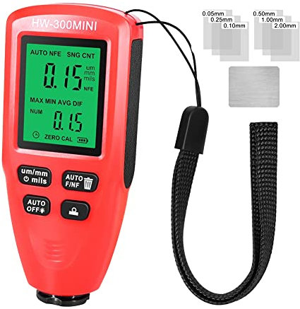 Bamberg HW300MINI Digital Thickness Gauge Tester Auto Car Paint Measuring Instrument Paint Layer Measuring Device Tool Red
