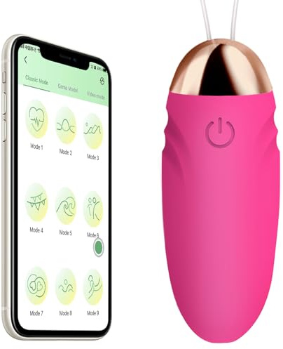 LZMYZ Ei G-Punkt-Stimulation Vibrationseier mit 9 Vibrationsmodi Bluetooth APP-Steuerung Vibro Anal-Stimulator für die Frau Sex Toyset für Woman Sexspielzeug für Damen Vibration für Paare Frauen(Rot)