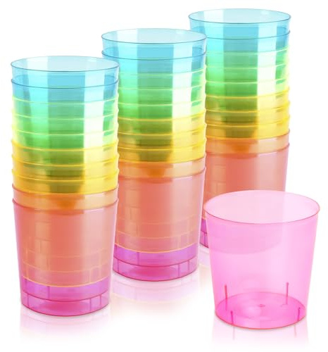 Maxi Products - 100 Vasos Mojito Plástico Reutilizables Multicolor - 330 cc - Vasos Reciclables - Fiestas, Eventos y Celebraciones