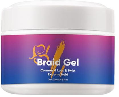 Gel Pour Tresses - 250 Ml Gels De Contrôles Des Bords Twist And Lock Pour La Définition Des Cheveux, Gel Revitalisant Pour Tresses Et Coiffage Des Bords Pour Tresses,Locks,Torsades,Tresses Africaines