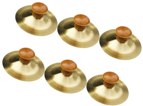 Milisten 6piezas Platillos De Dedo De Instrumento De Percusión para Adultos y Fiestas con Campana De Platillos De Mano para De De Banda