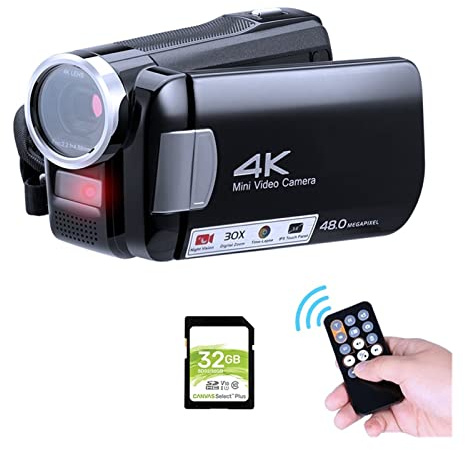 enregistreur d'appareil Photo numérique Caméra vidéo CamCrorder 4K Camera numérique for l'enregistrement VLog, AC2 Vlogging Video Camcomorder Photography 108 0p 60fps, IR Vision Nocturne