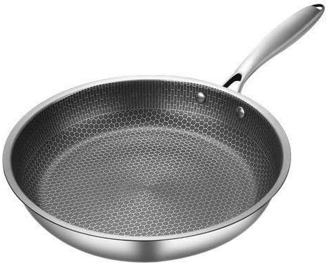 nuovva Stainless Steel Frying Pan Set – 2pcs Induction Hob Pan Set – Naturally Non-Stick Tri-Ply Stainless Steel – 20cm & 28cm Cooking Pans