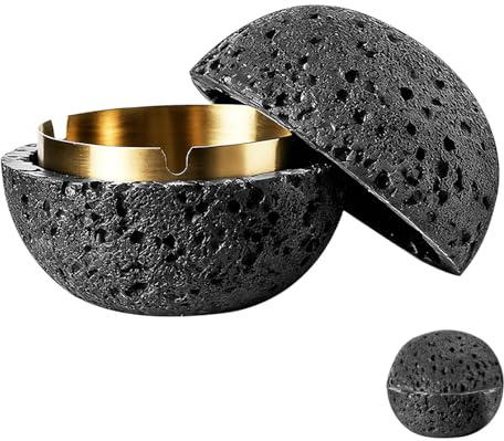 Chicware Pattumiera da tavolo, 180ml Cestino per Spazzatura da Tavolo Esterno in Cemento con Interno in Acciaio Inossidabile - Mini Pattumiera Impermeabile e Antivento per Campeggio, Balcone (Medio)