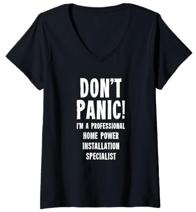 Femme Spécialiste de l'installation électrique Domestique T-Shirt avec Col en V