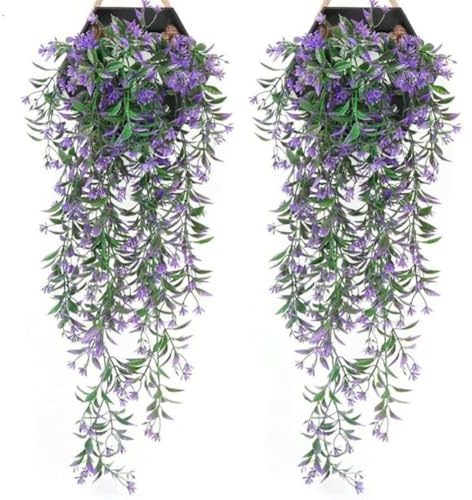 FACAIIO Guirnalda de hiedra artificial para colgar, 2 unidades de plantas de plástico para el hogar, jardín, boda, fiesta, 78 cm