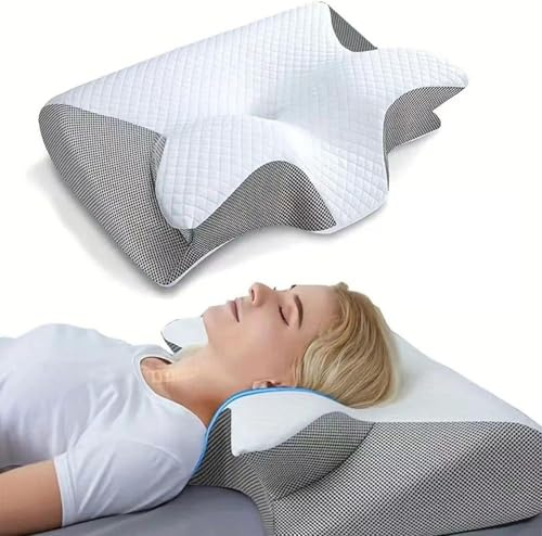 Pillowdaddy Pillow Daddy Das Nacken-Orthopädisches Nackenkissen mit Memory-Schaum-Therapiekissen für Seiten-,Rücken-und Bauchschläfer, beugt Schnarchen vor,atmungsaktiv&waschba,Kisseninlay+Kissenbezug