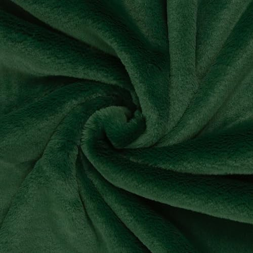 Kunstfell Fellimitat uni - 5 Farben - Meterware ab 50cm – kuschlig & warm für Jacken, Westen, Mäntel, Taschen und Home-Deko (dunkelgrün)