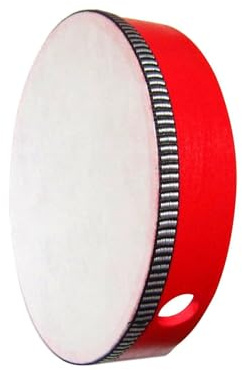 kesurpae Petit Tambourin à Main conçu pour l'éveil Musical des Tout-Petits et des Jeunes Enfants. Ce Tambourin est fabriqué en Bois. Petit Instrument de Musique à Main. , 10 Pouces