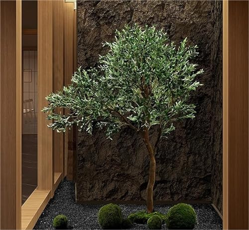 Olivo Artificial, Planta en Maceta Realista con Frutos realistas for decoración del hogar y la Oficina.(B,2mx1.8m)