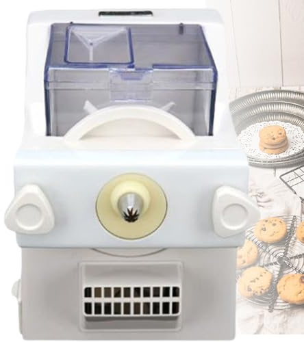 ZhlCrioxenic 180w Macchina Automatica per Biscotti, Macchina per La Formatura di Biscotti, con 8 Ugelli, 6 Stampi, 50-60 Giri/Min, per Produzione Automatica Biscotti in Casa