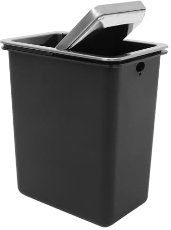Beavorty Pattumiera da Cucina da Incasso con Coperchio in Acciaio Inox Resistente alle Impronte, Cestino da Tavolo con Chiusura Antiodore per Uso Domestico e Ufficio, Design Integrato