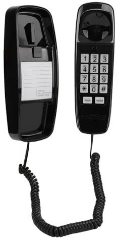 Ejoyous Fast Telefon med Sladd, Extra Hög Ringsignal över 110 DB med Justerbar Volym och Blinkande Ljus, för Seniorer och Hörselskadade, Väggmonterad eller Stationär Användning (Svart)