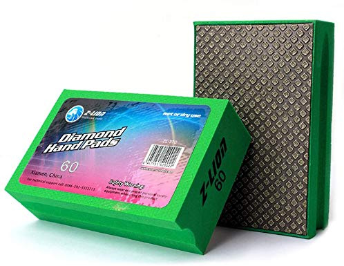 Z-Lion Electroplated Diamond Hand Polishing Pad Foam Back for Granite Marble Stone Glass Ceramic (60#)