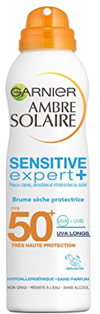 Garnier Ambre Solaire Sensitive Expert+ Trocknungsnebel mit Sonnenschutz, FPS 50+, 200 ml
