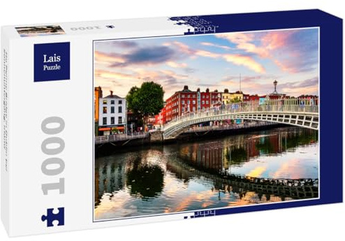 Lais Puzzle Ha Penny Bridge in Dublin bei Sonnenuntergang, Irland 1000 Teile