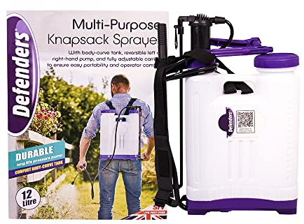 Defenders Knapsack Multi-Purpose Pressure Sprayer Backpack – 12L, Ideal for Garden Plants, Lawns, Pesticides, Fungicides and Home Care