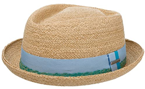 Stetson Vantella Diamond Strohhut Einfarbiger Hut mit Kontrastband Ripsbandgarnitur Unisex Frühjahr Sommer
