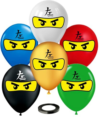 Ninja Superhero 12 Birthday Balloons 30 Pcs | Assorted Ninja Luftballons Colors | Premium Latex Ninja Sets Party Supplies Kinderparty Dekoration Geburtstag Babyparty by Vision E.D.