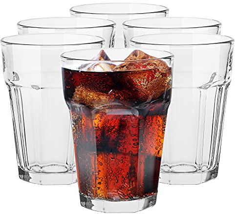 TREND FOR HOME 6 Bicchieri Cocktail 425 ml Caffè Tumbler Bicchiere Vetro Moderni Trasparenti Mojito Bicchiere Grande Bicchieri Alti Smoothie, Alva