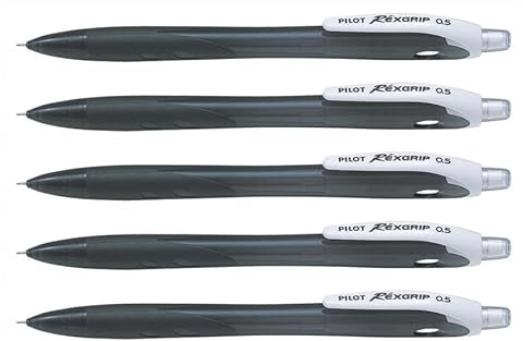 PILOT REXGRIP BEGREEN Druckbleistift, 0,5 mm, Schwarz, 5 Stück