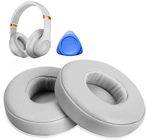 Replacement Earpads, Earpads Cushions Replacement for Beats Solo 2 & Solo 3 Wireless On-Ear Headphones, Ear Pads with Soft Protein PU Leather | Memory Foam(1 Pair-Grey)