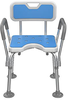 PTHTBL Sedia da Doccia seggiolino da Bagno per vano da Bagno Interno con Braccia e Sgabello da Bagno con Vasca Posteriore per Anziani Anziani e disabili,Bianca,B