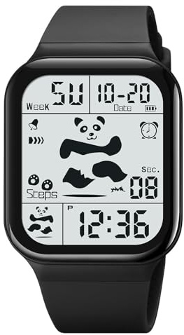 Gosasa Orologio digitale a LED con quadrante grande, data, ora, 3 bar, impermeabile, orologio sportivo da uomo e donna