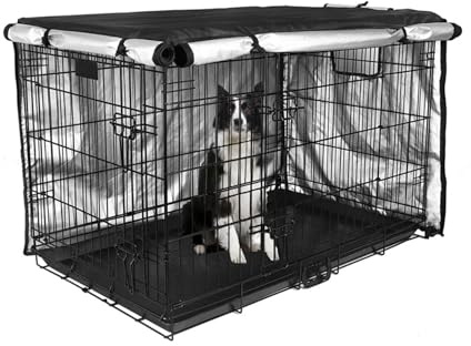 Wisebom Hundekäfigabdeckung, 36in Oxford Zwingerabdeckungen Langlebiger Wasserdichter Und Winddichter Dog Cage Abdeckung für Hundezwinger im Innen- und Außenbereich