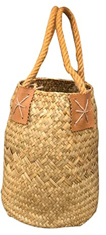 NOLITOY geflochtener Blumentopf handgefertigter Blumenkorb ablagekörbe kühlkorb einkaufskorb Pflanzenvase drinnen Blumenampel zum Aufhängen hängend Rattan Aufbewahrungskiste Weide Seetang