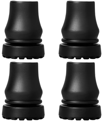 4 stycken spetsskydd vandringsstavar, gummitips för promenadkäpp, svart benskydd för kryckor, för käpp, vandringsstav, kryckor för äldre