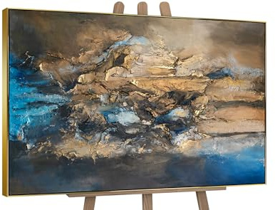 YS-Art Quadro Astratto Materico Dipinto a Mano in Acrilico