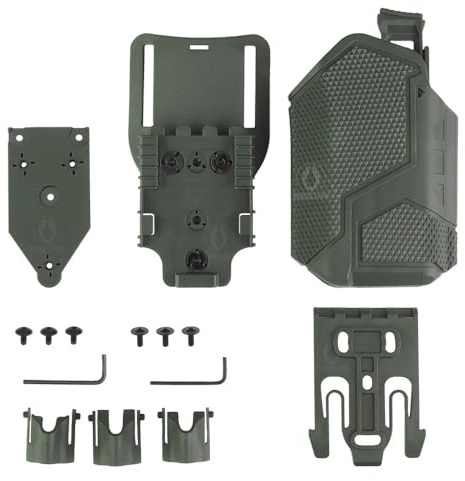 Peminkoo Fondina Tattica per Pistola Destra Airsoft G1ock 17 19 sig P226 P320 Fondine QLS System Belt per Pistola con Torcia X300 (Green)