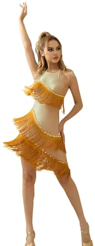 ROYAL SMEELA Latin Dance Klänning Kvinnor Rumba Balklänningar Ärmlös Vuxen Fransar Samba Klänning Tango Latin Fransklänning Salsa Strass